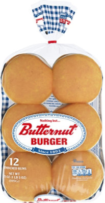 Butternut Hamburger Buns 12ct - 21 Oz - Image 1