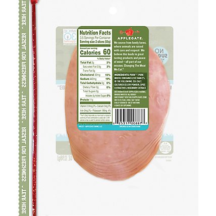 Applegate Natural Uncured Slow Cooked Ham - 7 Oz - Image 7