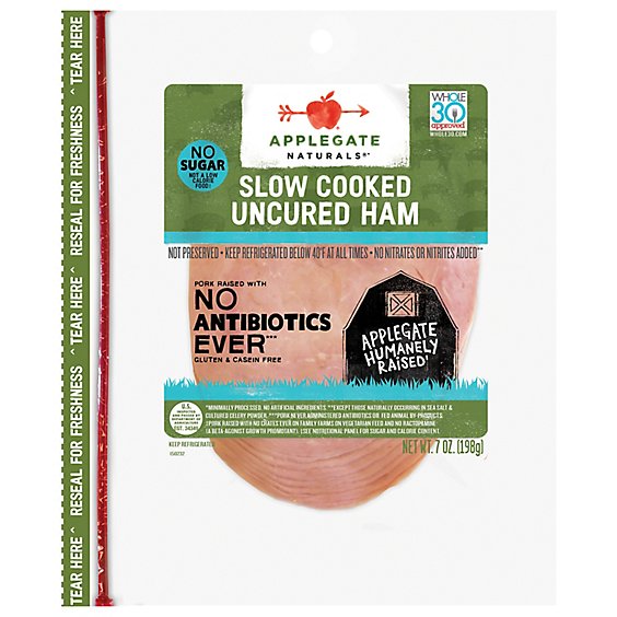 Applegate Natural Uncured Slow Cooked Ham - 7 Oz
