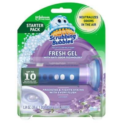 Scrubbing Bubbles Fresh Gel Lavender Toilet Cleaning Stamp Dispenser - 1.34 Oz - Image 1