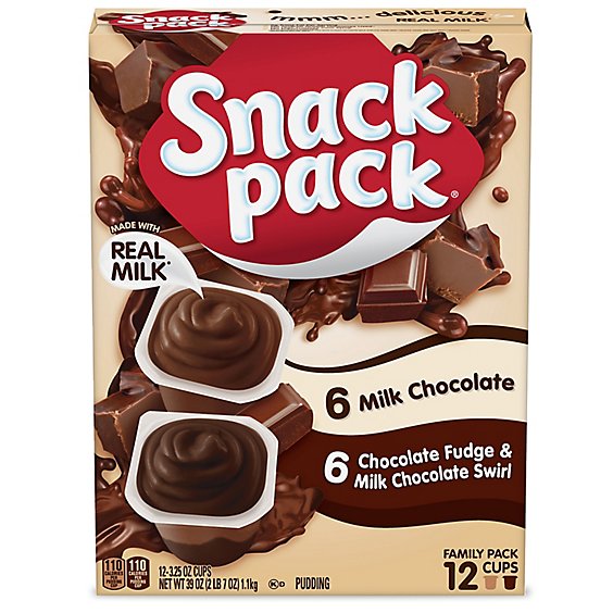 Snack Pack Pudding Chocolate Lovers Family Pack - 39 Oz