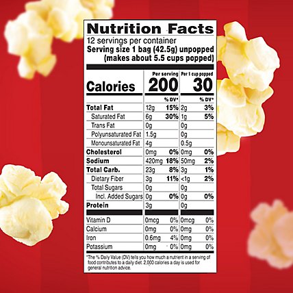 Orville Redenbacher's Movie Theater Butter Microwave Popcorn Single Serve Bag - 12-1.5 Oz - Image 4