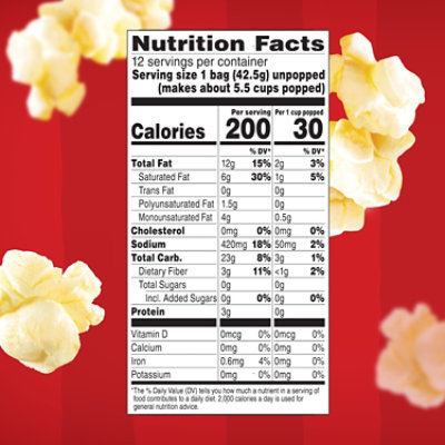 Orville Redenbacher's Movie Theater Butter Microwave Popcorn Mini Bags - 12-1.5 Oz - Image 2