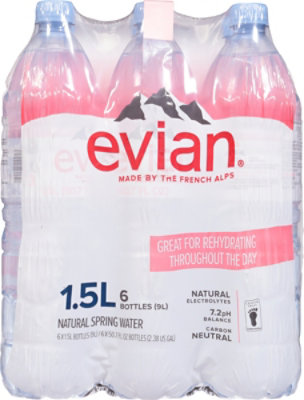 evian Natural Spring Water Bottle - 6-1.5 Liter - Image 8