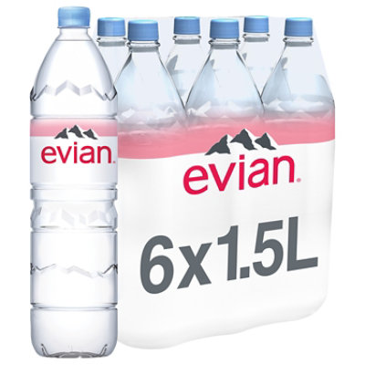evian Natural Spring Water Bottle - 6-1.5 Liter - Image 1
