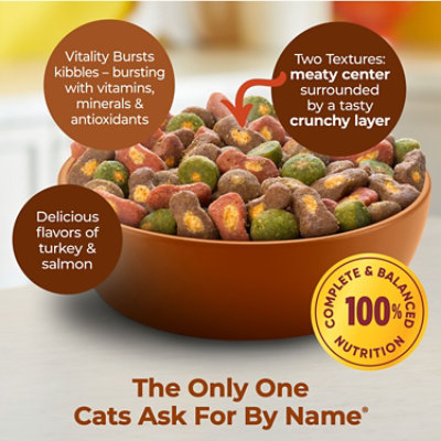 Meow Mix Tender Centers Cat Food Dry With Vitality Bursts Salmon & Turkey - 48 Oz - Image 5