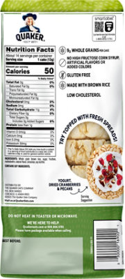 quaker rice cakes nutrition information