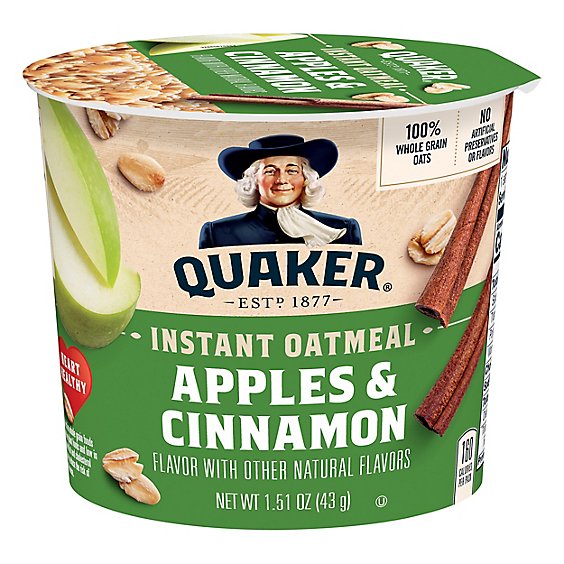 Quaker Oatmeal Apple Cinnamon Instant Express Cups - 1.51 Oz