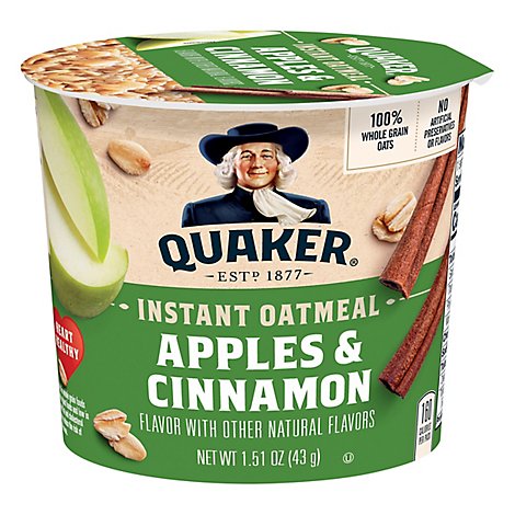 quaker oatmeal instant apple cinnamon oz cups express