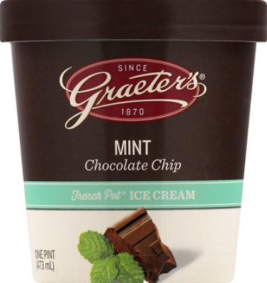 Graeters Mint Chocolate Chip Ice Cream - 16 Oz - Image 2