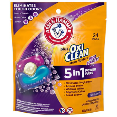 ARM & HAMMER Laundry Detergent Odor Blasters Triple Chamber Pouch - 24 Count - Image 3