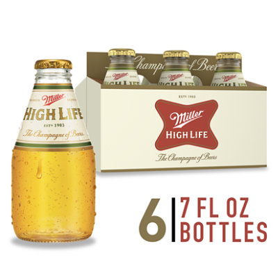 Miller High Life American Style Lager Beer 4.6% ABV Bottles - 6-7 