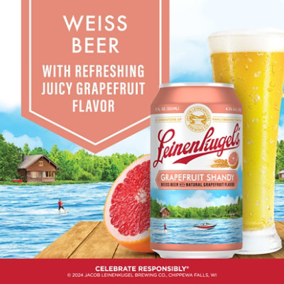 Leinenkugel's Grapefruit Shandy Beer Cans 4.2% ABV - 12-12 Fl. Oz. - Image 2