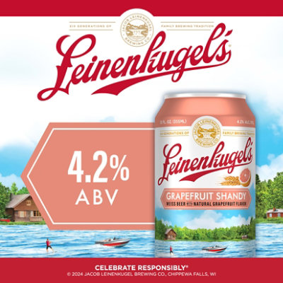 Leinenkugel's Grapefruit Shandy Beer Cans 4.2% ABV - 12-12 Fl. Oz. - Image 3