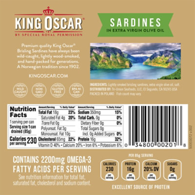 King Oscar Sardines In Olive Oil - 3.75 Oz - Image 6