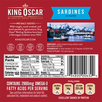 King Oscar Sardines In Water - 3.75 Oz - Image 6