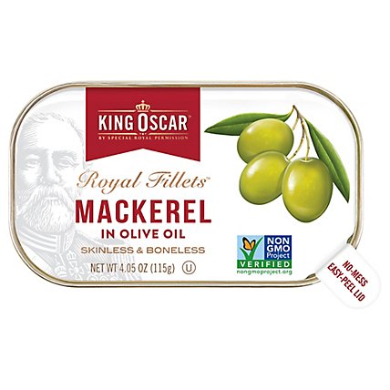 King Oscar Skinless Boneless Royal Filet Mackrl In Olv Oil Canned - 4.5 Oz - Image 3