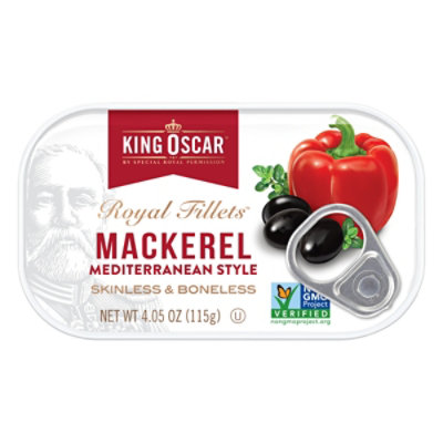 King Oscar Mediterranean Style Wild Caught Skinless & Boneless Mackerel - 4.05 Oz - Image 1