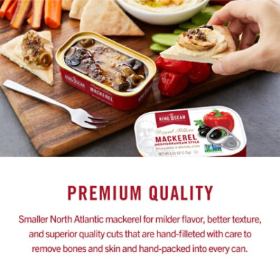 King Oscar Mediterranean Style Wild Caught Skinless & Boneless Mackerel - 4.05 Oz - Image 6