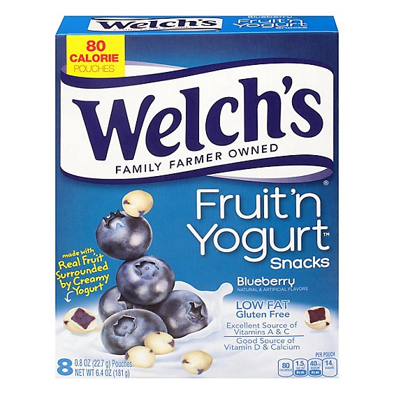 Welchs Snacks Fruit & Yogurt Blueberry- 8 Count
