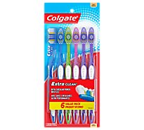 Colgate Extra Clean Manual Toothbrush Full Head Soft - 6 Count