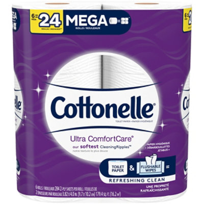 Cottonelle ComfortCare Bathroom Tissue Mega Roll 284 2-Ply Sheets Wrapper - 6 Roll - Image 3