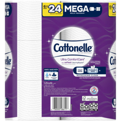 Cottonelle ComfortCare Bathroom Tissue Mega Roll 284 2-Ply Sheets Wrapper - 6 Roll - Image 4