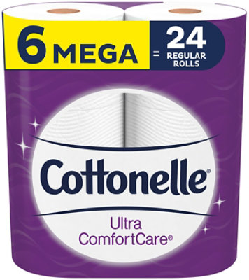 Cottonelle ComfortCare Bathroom Tissue Mega Roll 284 2-Ply Sheets Wrapper - 6 Roll - Image 2