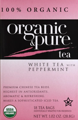 Organic & Pure Tea White Tea With Peppermint, 18 Ct - 18 Oz - Image 2