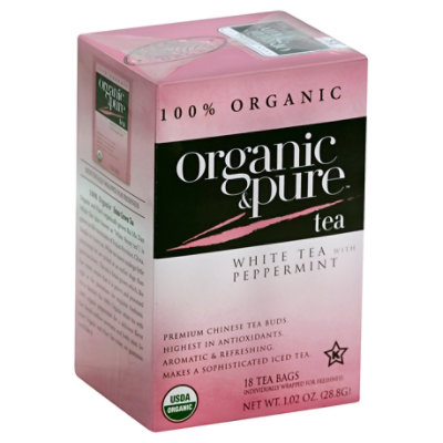 Organic & Pure Tea White Tea With Peppermint, 18 Ct - 18 Oz - Image 1