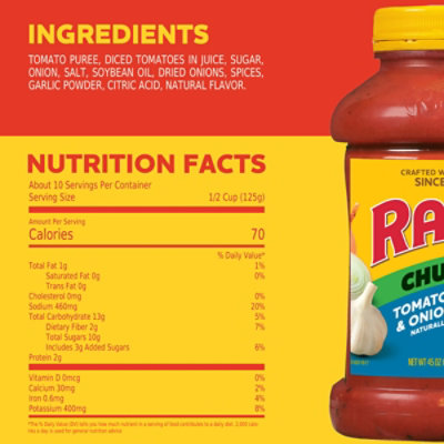 Ragu Chunky Tomato Garlic and Onion Pasta Sauce - 45 Oz - Image 4