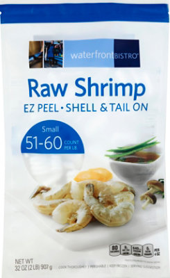 waterfront BISTRO Shrimp Raw Ez Peel Shell & Tail On Small 51 To 60 Count - 32 Oz - Image 2