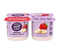 Dannon Light + Fit Strawberry Banana Non Fat Gluten Free Yogurt - 4-5.3 Oz