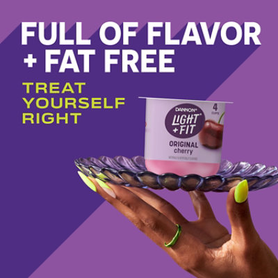 Light + Fit Cherry Nonfat Gluten Free Yogurt - 4-5.3 Oz - Image 4