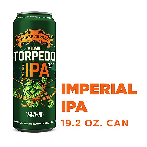 Sierra Nevada Atomic Torpedo West Coast Juicy Imperial IPA Craft Beer In Can - 19.2 Oz