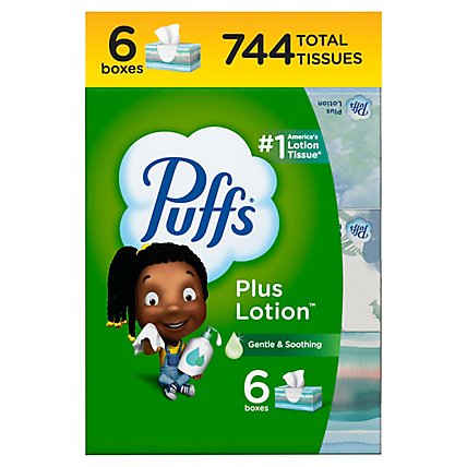 Puffs Plus Lotion Facial Tissue 2 Ply - 6-124 Count - Image 2