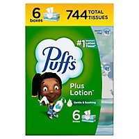 Puffs Plus Lotion Facial Tissue 2 Ply - 6-124 Count - Image 1
