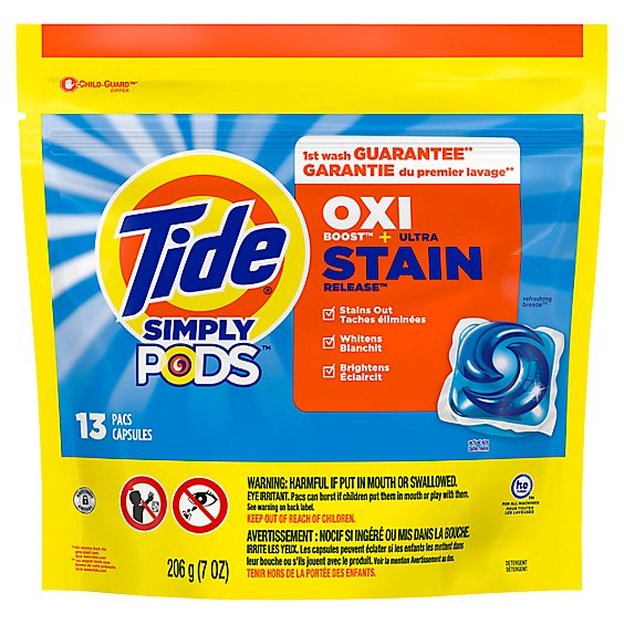 Tide Simply PODS +Oxi Liquid Laundry Detergent Pacs Refreshing Breeze - 13 Count