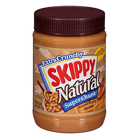 Skippy Natural Extra Crunchy Peanut Butter Spread - 26.5 Oz