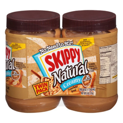 Skippy Natural Creamy Peanut Butter Spread Twin Pack - 2-40 Oz - Image 3