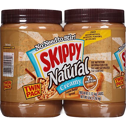 Skippy Peanut Butter Spread Creamy Twin Pack - 2-40 Oz - Image 6