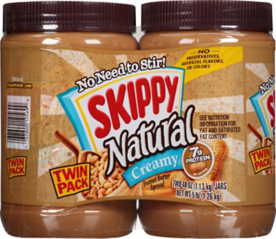 Skippy Natural Creamy Peanut Butter Spread Twin Pack - 2-40 Oz - Image 6