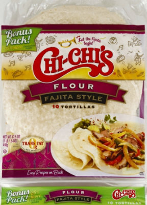 Chi-Chis Flour Tortilla Shelf Stable Resealable Plastic Bag 10 Count - 17.5 Oz - Image 2