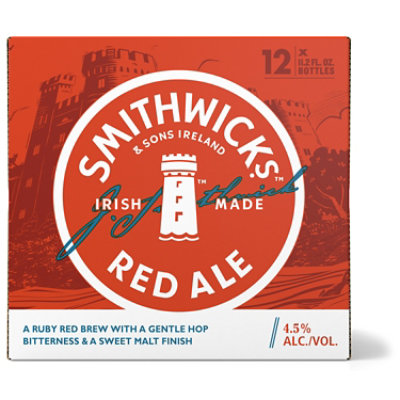 Smithwick's Red Ale Beer 4.5% ABV Bottles - 12-11.2 Oz - Image 1