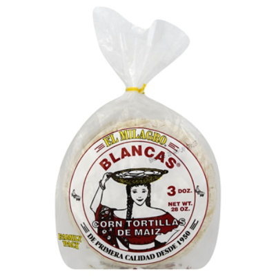 El Milagro Blancas Tortillas Corn Family Pack - 28 Oz - Image 1