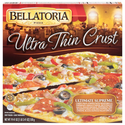 Bellatoria Pizza Ultra Thin Crust Supreme 12 Inch Frozen - 21.71 Oz - Image 2