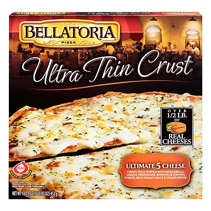 Bellatoria Pizza Ultra Thin Crust 5 Cheese 12 Inch Frozen - 16.03 Oz - Image 3