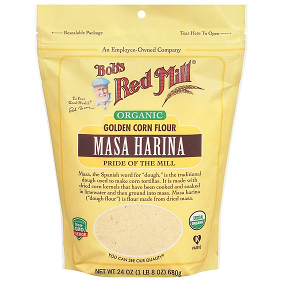 Bobs Red Mill Organic Masa Harina Flour Corn Golden - 24 Oz