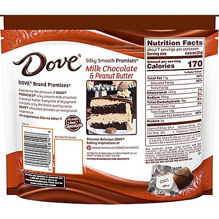 DOVE PROMISES Candy Milk Chocolate & Peanut Butter - 7.61 Oz - Image 6