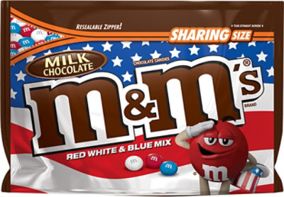 M&MS Red White & Blue Mix Milk Chocolate Candy Sharing Size - 10.7 Oz